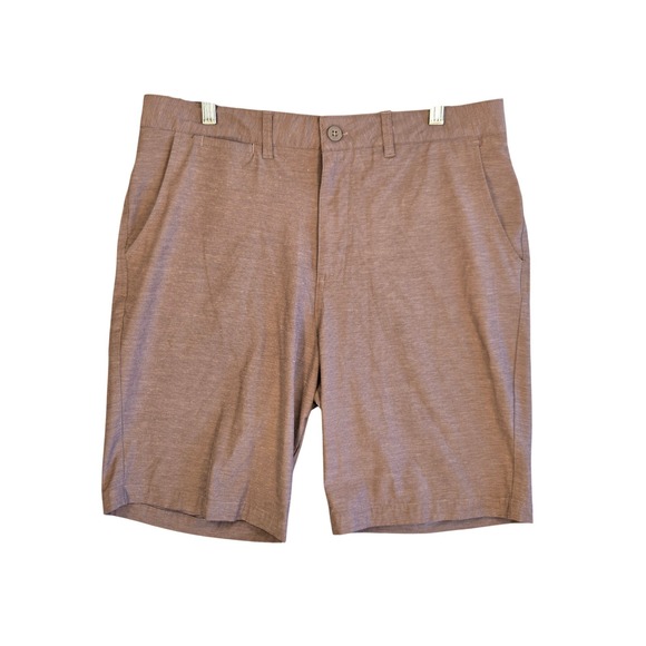 johnnie-O Other - Johnnie O Mens Hybrid Walk Shorts Tan Heathered Quick Dry Flat Front Size 34